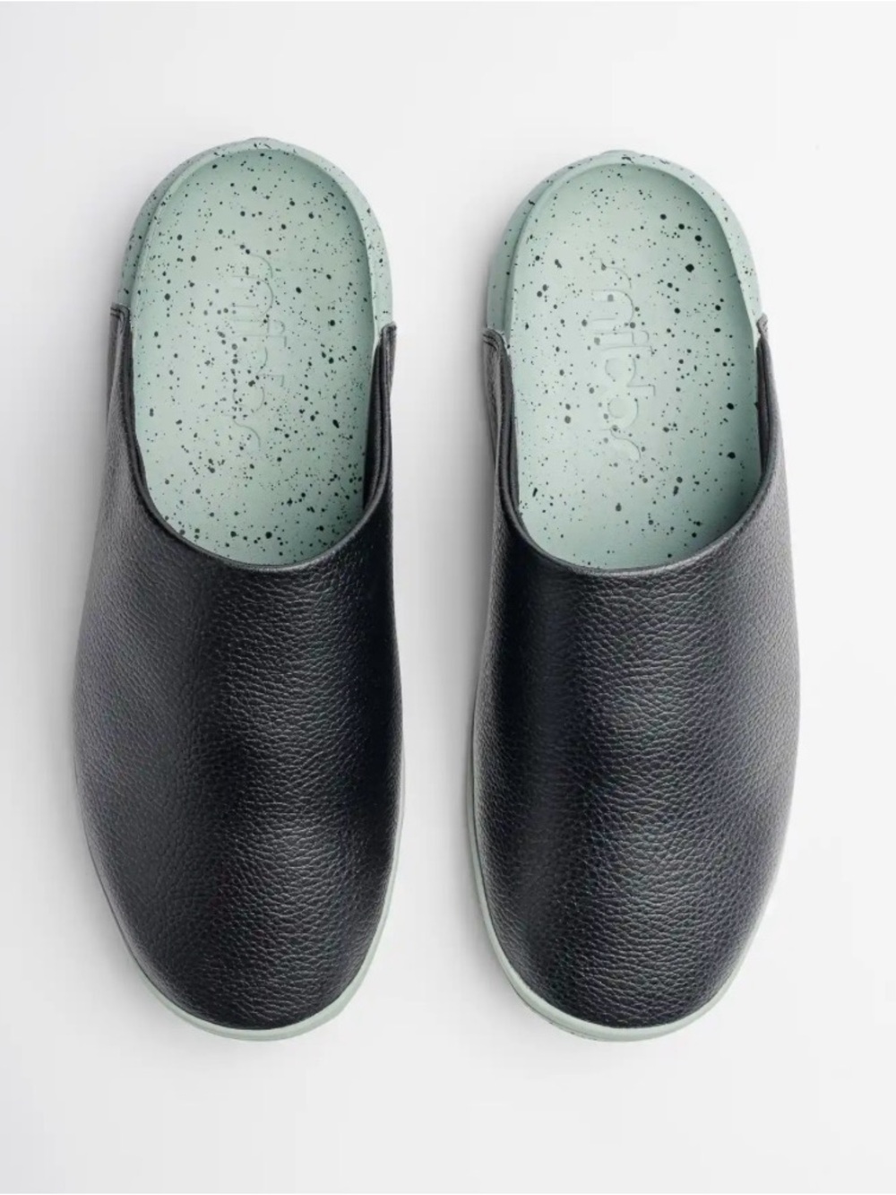 SNIBBS The Clog Mint Chip Black Green Slip On Work Shoe Vegan W 8.5 M7